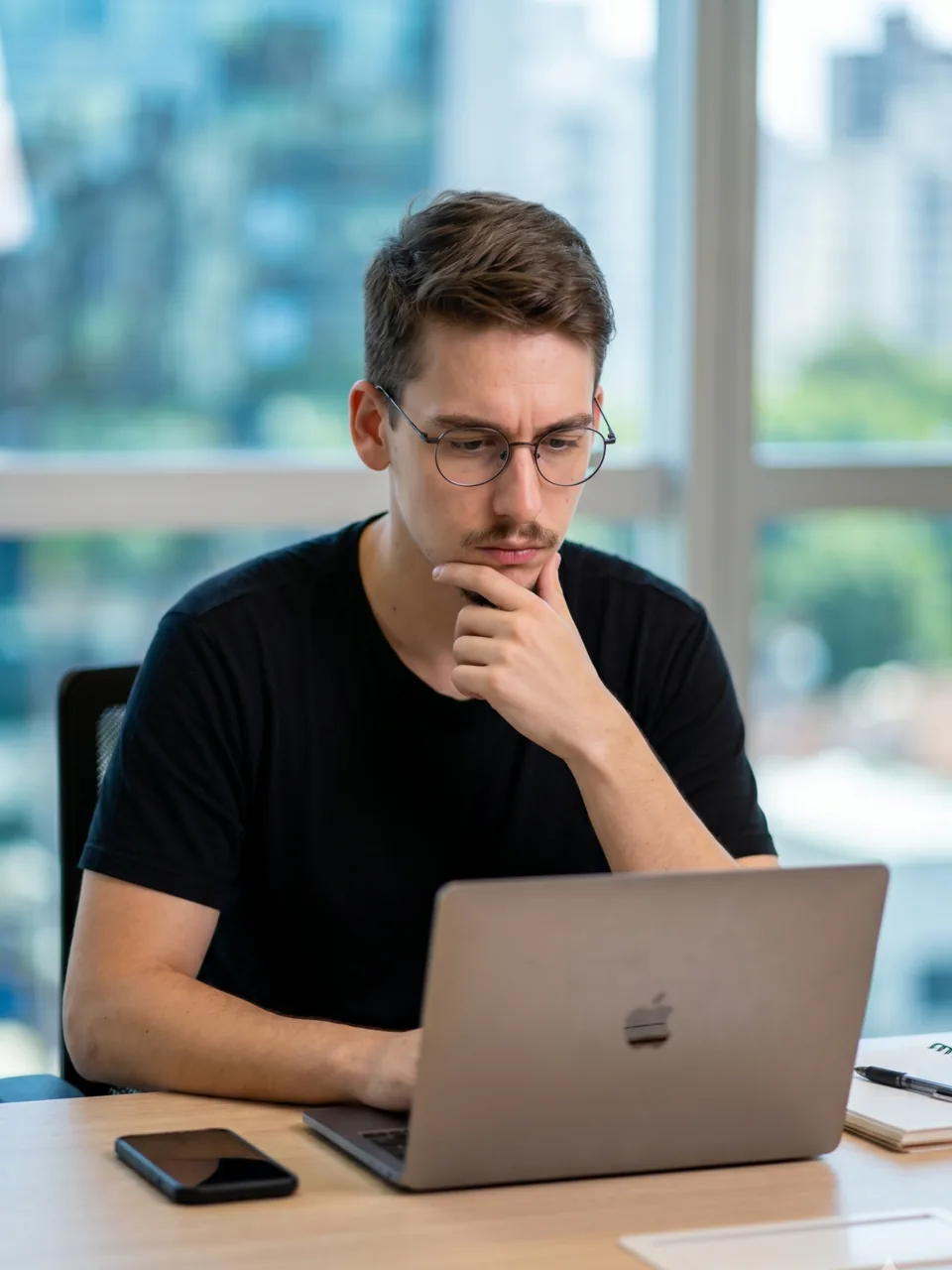 Ranielli Montagna working at a laptop